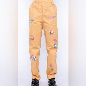 NEW BY SAMII RYAN DOODLES CHINO KHAKI PANTS